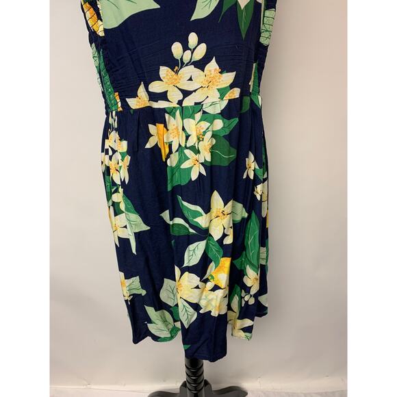 Old Navy Womens Dress Tropical Floral Resort Vacation Island Cruise Size L Mini - Picture 5 of 10